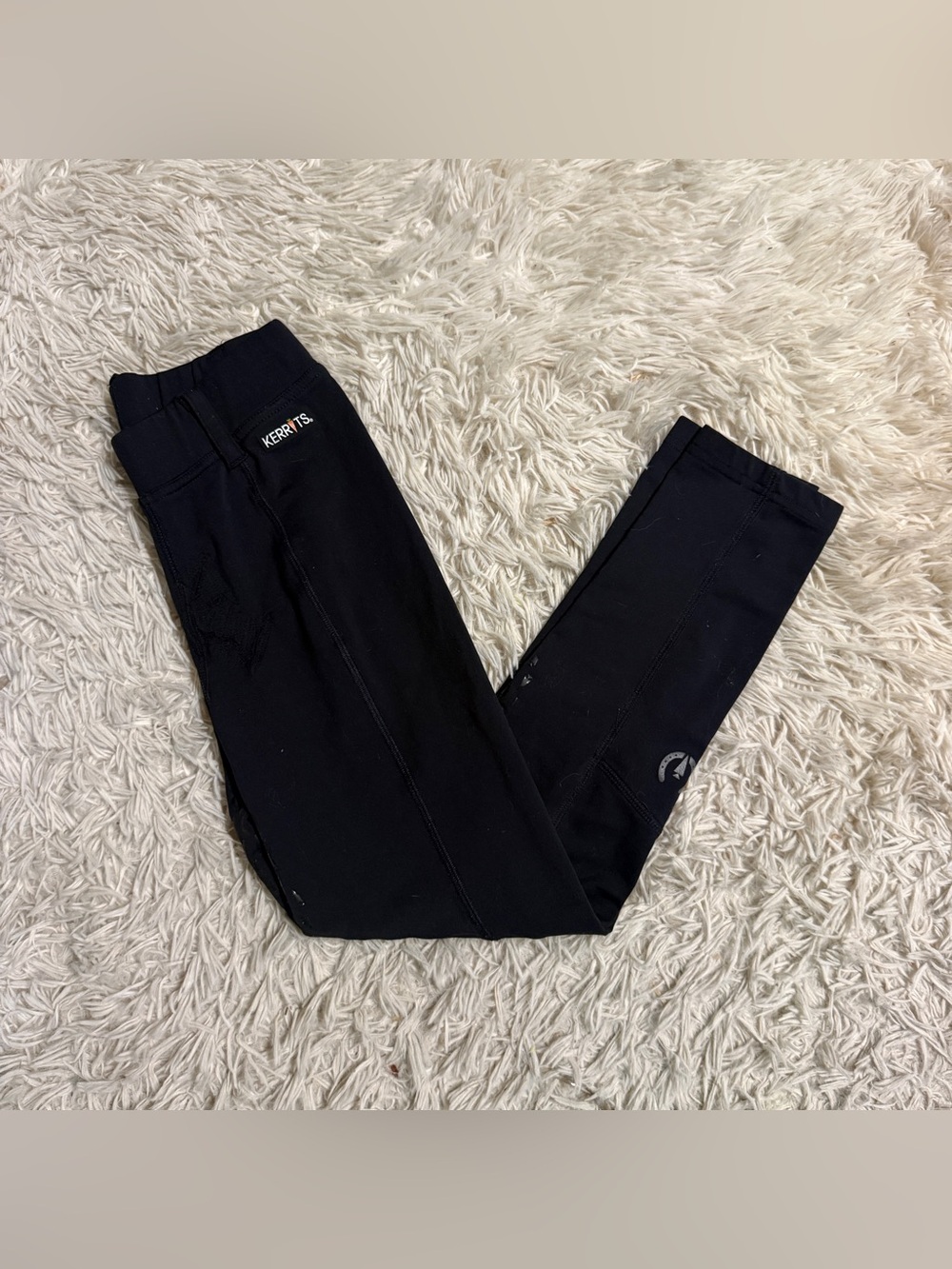 Child’s Medium Black Kerrits Knee Patch Horseback Riding Tights Breeches